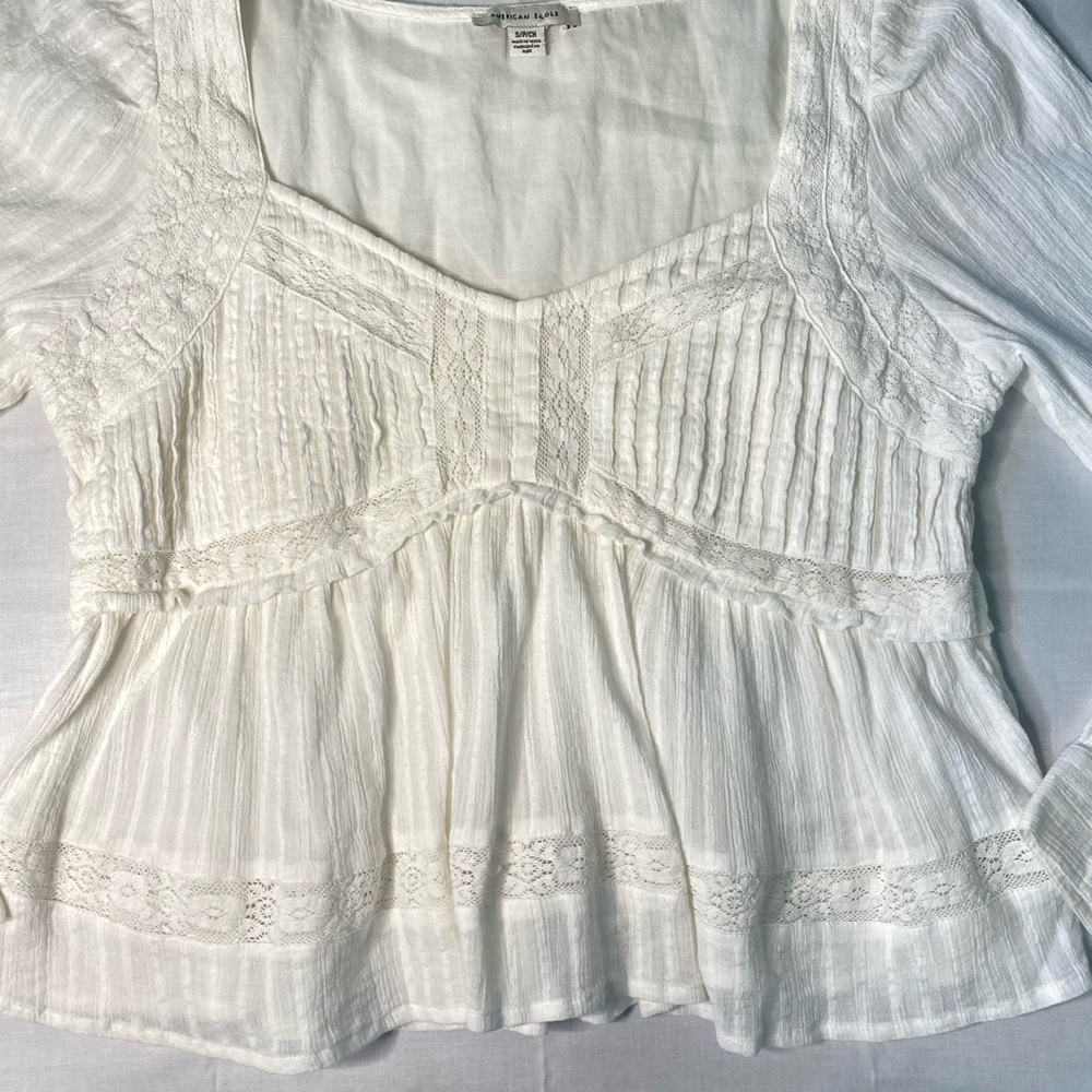 American Eagle Outfitters White Blouse - Picture 2 of 6